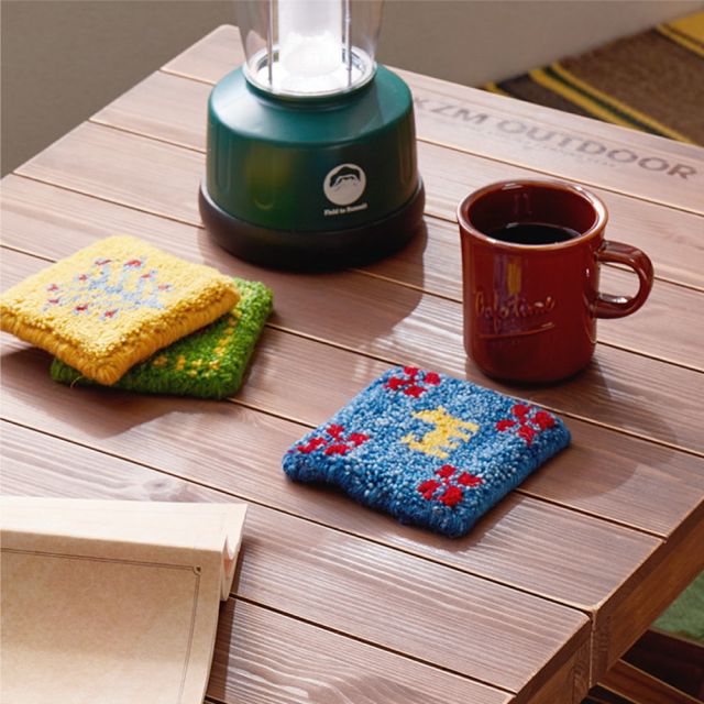 ギャッベ コースター 約10×10cm ミニギャッベ 座卓敷き 壁飾り いぐさ たたみ
