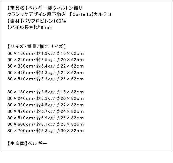 スーパSALE10倍&4時間限定10%OFF ベルギー製ウィルトン織りクラシックデザイン廊下敷き 80×330cm