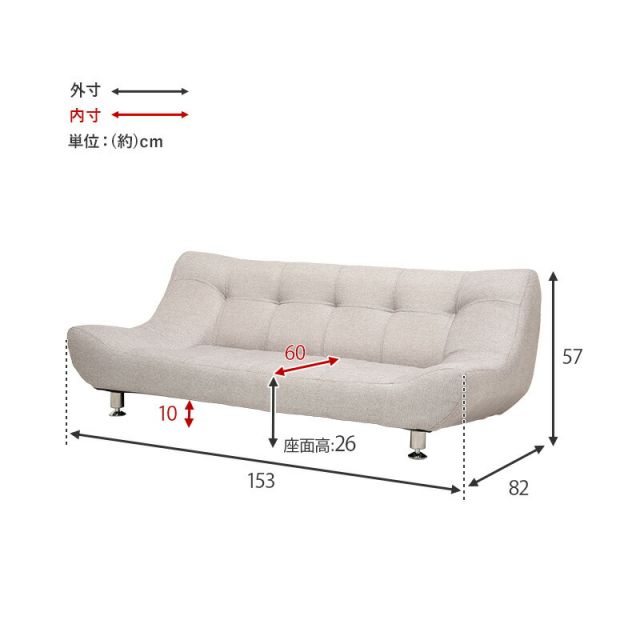 スーパSALE10倍&4時間限定10%OFF ソファ(ライノス 2.5) 2.5P 組立設置付