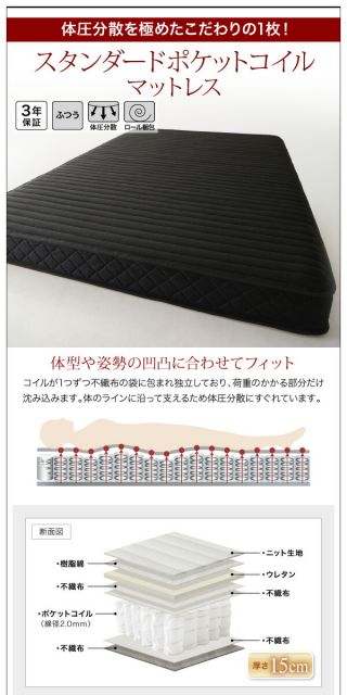 スーパSALE10倍&4時間限定10%OFF 清潔に眠れる棚・コンセント付きすのこ収納ベッド プレミアムボンネルコイルマットレス付き セミダブル 組立設置付
