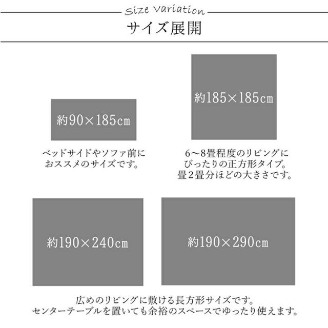ラグ 長方形 手洗い ループパイル 高級感 おしゃれ 抗菌防臭 オーバーロック 滑りにくい加工 約1畳 約90×185cm 床暖房 ホットカーペット対応