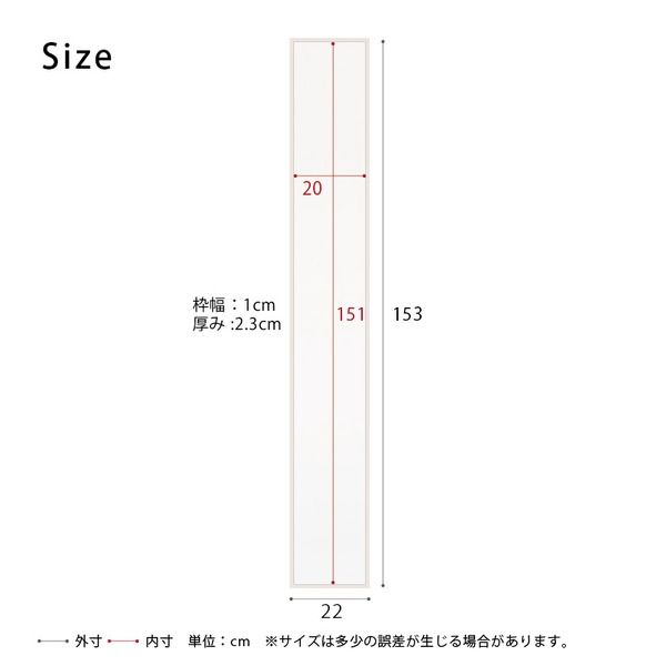 スーパSALE10倍&4時間限定10%OFF 細枠ウォールミラー 幅22cm(ホワイト/白) 天然木/姿見鏡/スリム/高級感/木製/飛散防止加工/壁掛け/北欧風/日本製/完成品/NK-5 鏡 スタンドミラー