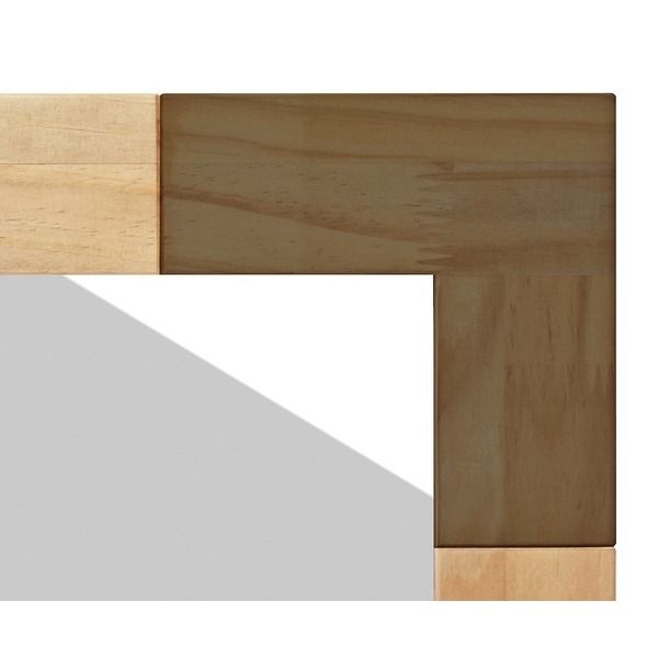 ナチュラルテイスト デスクミラー/卓上鏡 ブラウン 幅30cm 枠:パイン材 飛散防止加工 『KACCO』代引NG