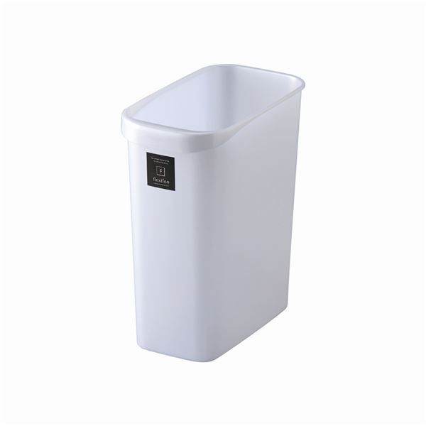 スタイリッシュ ダストボックス/ゴミ箱 角型 18L メタリックホワイト 材質:PP 『Nフレクション』代引NG