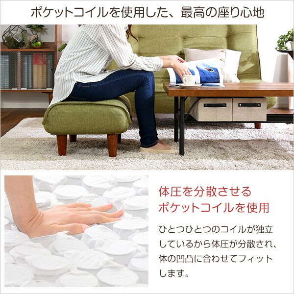 オットマン スツール 幅約58cm ターコイズブルー ファブリック布地 ポケットコイル 日本製 国産 完成品 足置き 置台 置き台 サイドテーブル リビング家具代引NG