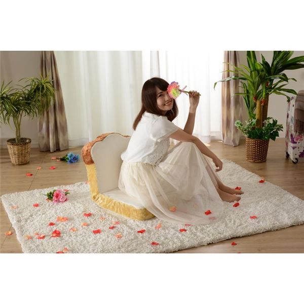 食パン 座椅子/パーソナルチェア 1人掛け 幅45cm 低反発ウレタン リクライニング スチールパイプ 〔リビング〕代引NG