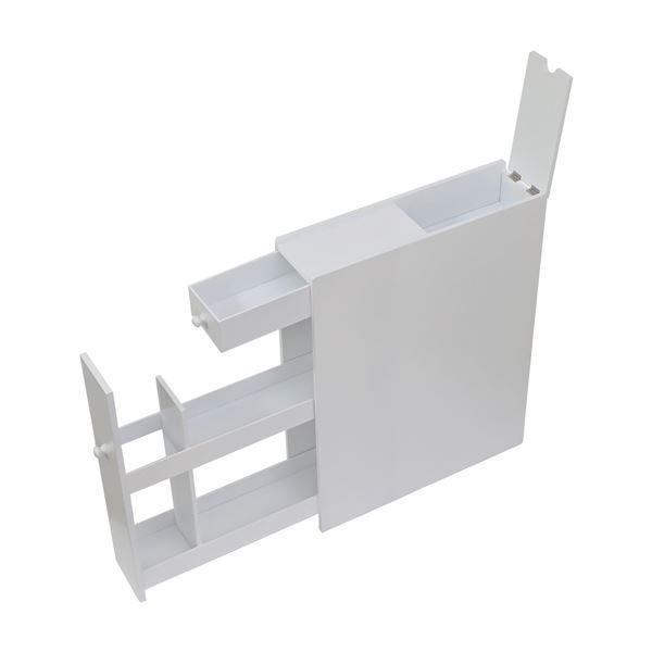 スーパSALE10倍&4時間限定10%OFF トイレラック トイレ収納 約幅14cm×奥行52cm×高さ65cm ホワイト スリム トイレットペーパー収納 すき間収納 コンパクト トイレットペーパー収納 トイレット ペーパーホルダー