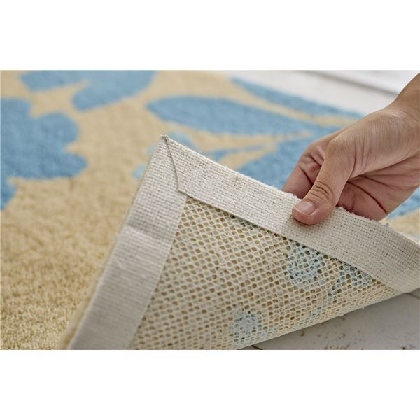 スーパSALE10倍&4時間限定10%OFF スミノエ デザインライフ ハチマット/玄関マット 約幅45×長さ75cm ライトブルー【代引NG】