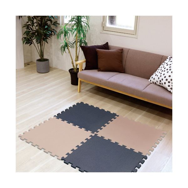 スーパSALE10倍&4時間限定10%OFF 明和グラビア 極厚ジョイントマット600×600mm 20mm厚 ダークブルー/グレイッシュベージュ VJEM-6020(DBL/GB)1パック(4枚)