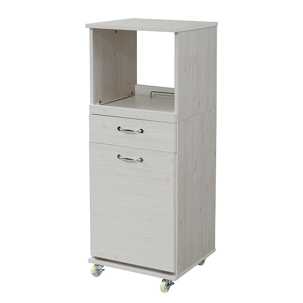 食器棚 コンパクト レンジ台 レンジラック ダストボックス ペール付 幅 45 キッチンラック H120 ミニ キッチン 収納 すき間収納 棚 収納棚 ロータイプ