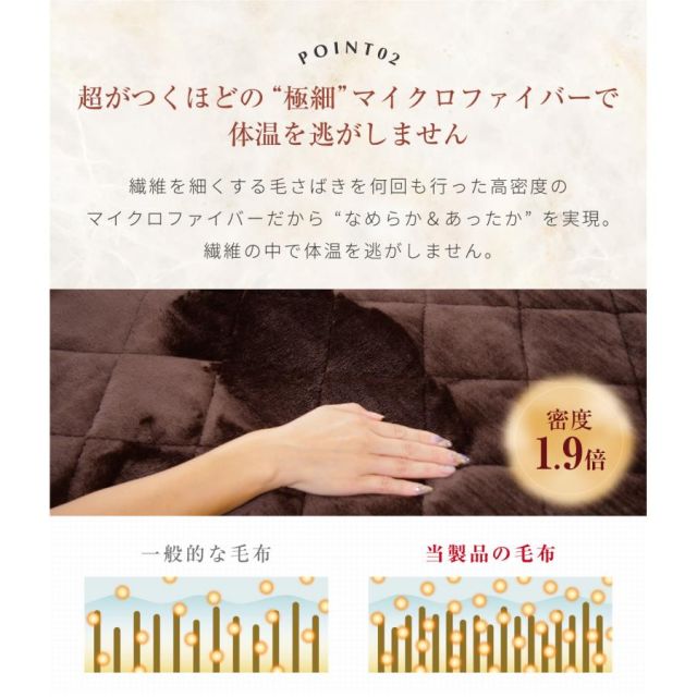 あったか高密度マイクロファイバー敷きパッド ダブルサイズ 140ｘ200cm MI 敷パッド