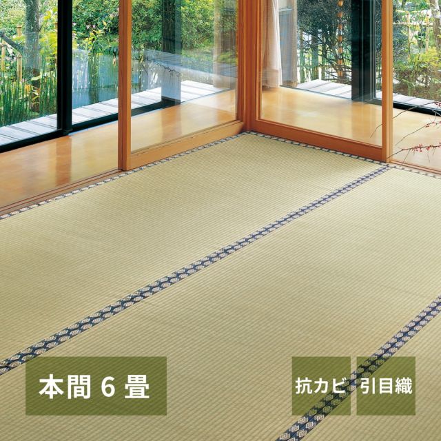 スーパSALE10倍＆4時間限定10％OFF い草上敷き 谷川 (たにがわ) 本間 6帖 6畳 引目織 い草カーペット 畳の保護 和室 いぐさ　たたみ