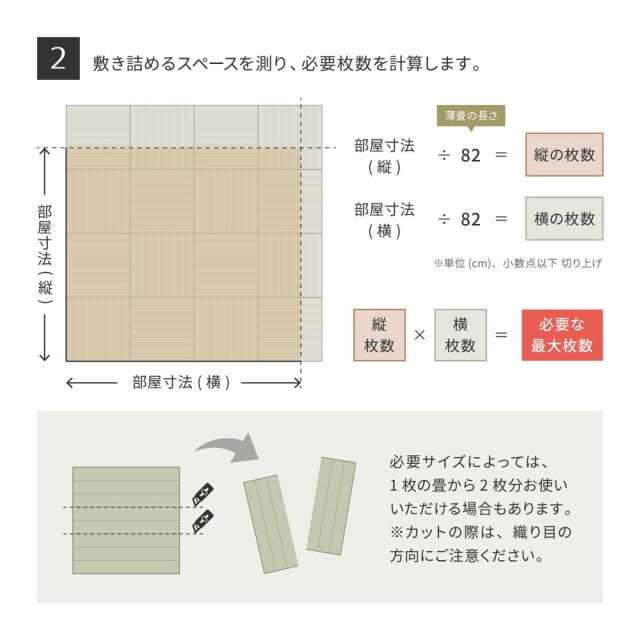 【同色6枚セット】 いぐさ　たたみの畳屋さんシリーズ DIY用 薄畳 樹 いつき 約82×82×1.3cm 3枚 敷き畳 置き畳 リフォーム DIY カットできる