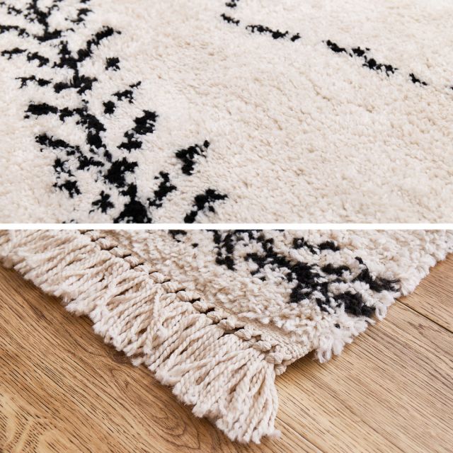 スーパSALE10倍＆4時間限定10％OFF ウィルトンラグ BOHO 約135×190cm ベニワレン風 モロッコ風 モロッカンラグ ふかふか シャギー ベルギー製 いぐさ　たたみ