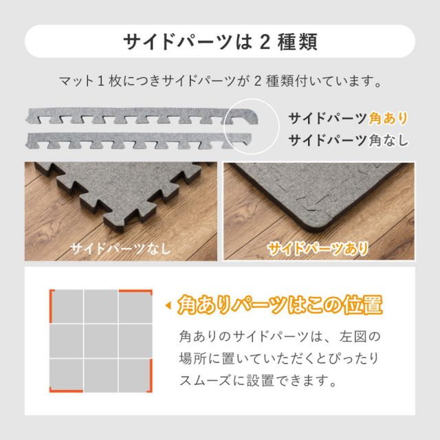 9枚セットジョイントアンダーラグ 厚み増し太郎 アツマシ 約61×61cm ラグの下に敷くマット ジョイントマット ジョイント式 下敷き 防音 滑り止め ふかふか 厚手 低反発 いぐさ　たたみ