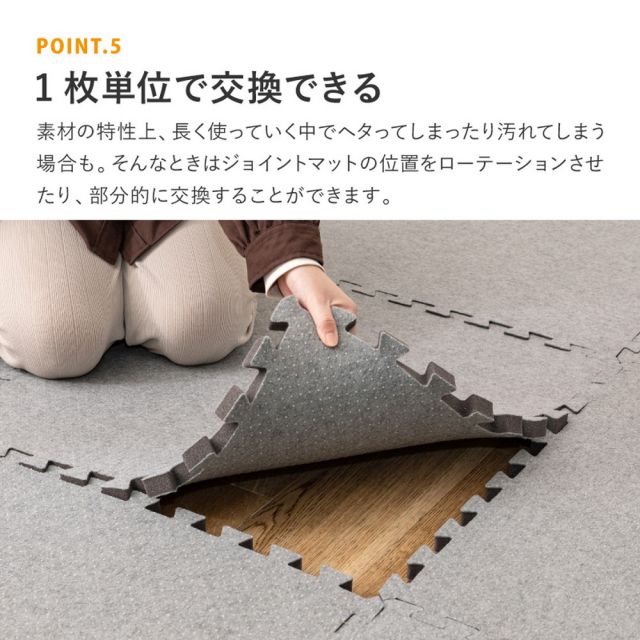 4枚セットジョイントアンダーラグ 厚み増し太郎 アツマシ 約61×61cm ラグの下に敷くマット ジョイントマット ジョイント式 下敷き 防音 滑り止め ふかふか 厚手 低反発 いぐさ　たたみ