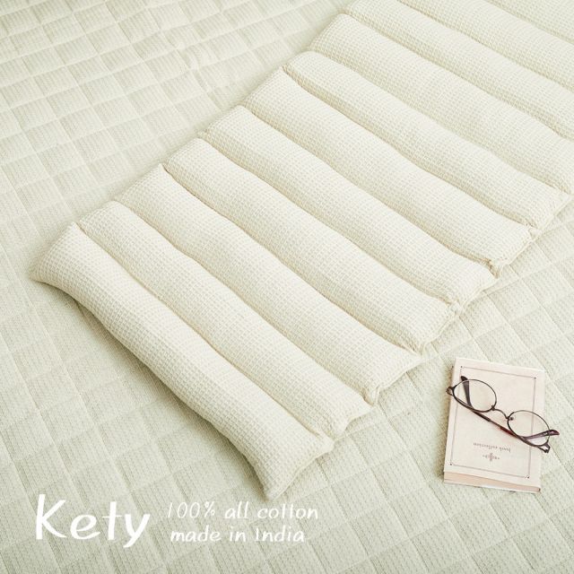 スーパSALE10倍＆4時間限定10％OFF インド綿 ロングクッション ケティ 約43×120cm ワッフル生地 コットン100％ シートクッション いぐさ　たたみ