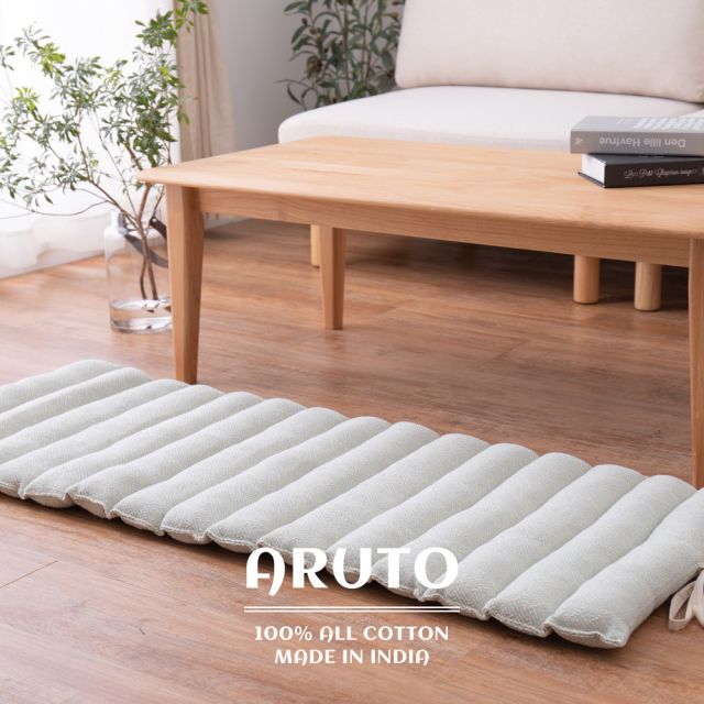 スーパSALE10倍＆4時間限定10％OFF インド綿 ロングクッション アルト 約43×120cm 長座布団 ごろ寝クッション コットン100％ ひも付き いぐさ　たたみ