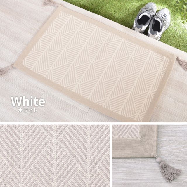 インド綿マット クラック 約50×80cm 洗濯機で洗える ボンディング 玄関マット 滑り止め付き いぐさ　たたみ