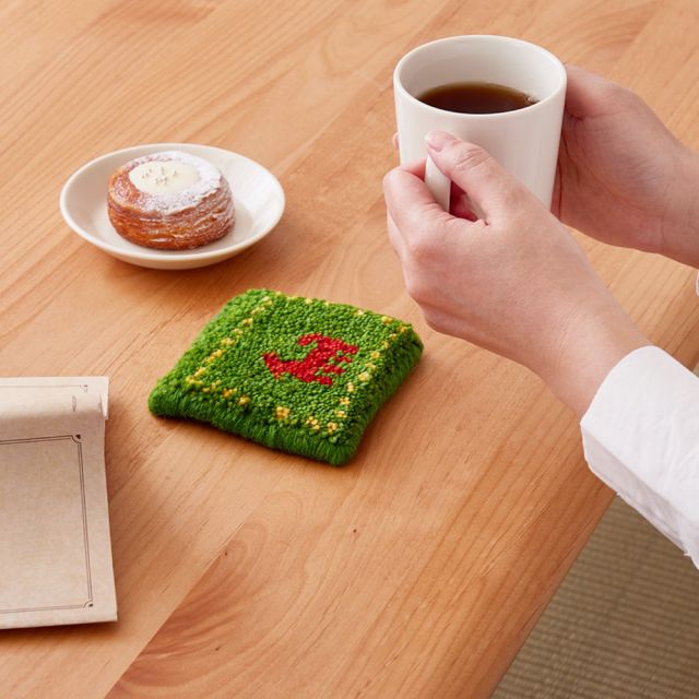 ギャッベ コースター 約10×10cm ミニギャッベ 座卓敷き 壁飾り いぐさ　たたみ