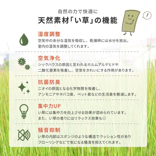 国産 い草 玄関マット イデア 約60×90cm 裏貼り 滑り止め加工 インテリアマット 花柄 いぐさ　たたみ
