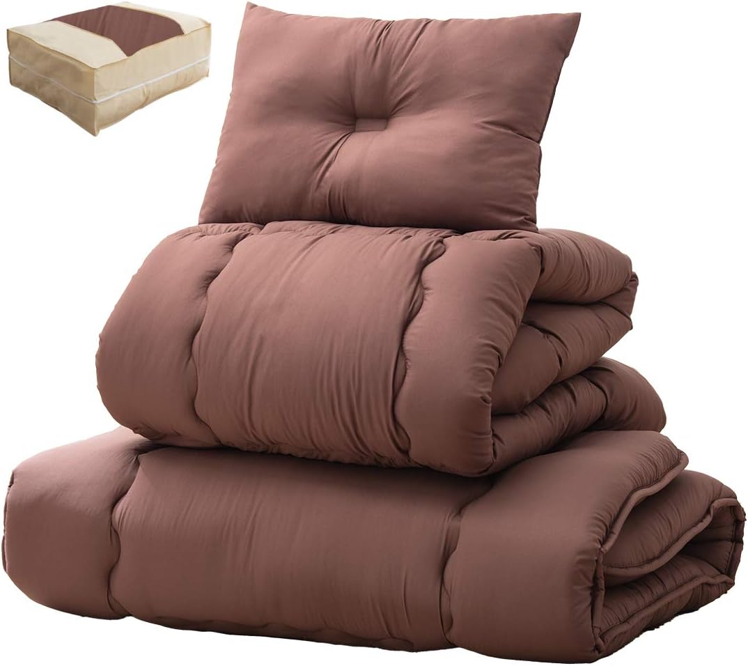 【限定商品】布団セット 寝具セット（セミダブル）ボリューム掛布団　3層式敷き布団 枕 ふとんカバーセット　除湿シート　敷パッド　収納袋入り