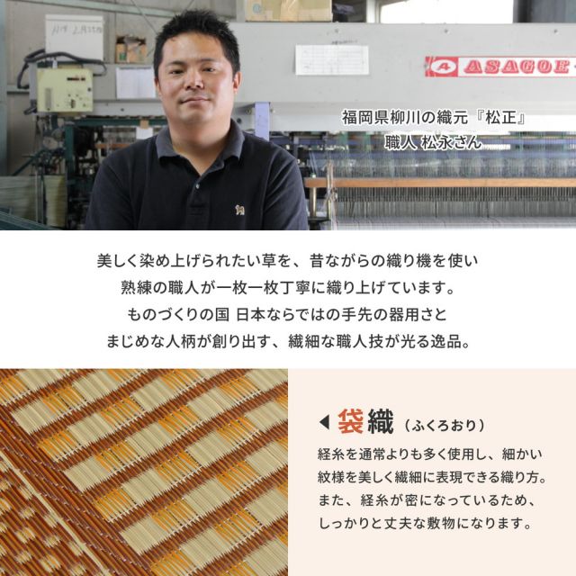 国産 い草 玄関マット エルモード 約60×90cm 裏貼り 滑り止め加工 インテリアマット モダン いぐさ　たたみ