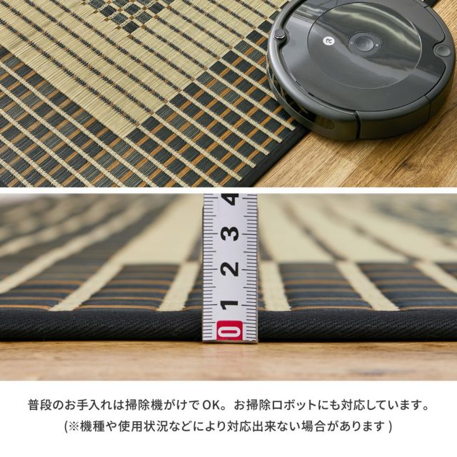 スーパSALE10倍＆4時間限定10％OFF 国産 い草ラグ 栄山 約191×191cm センターラグ アクセントラグ モダン いぐさ　たたみ
