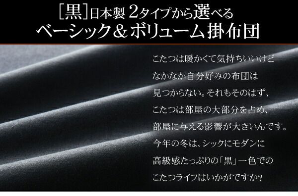 スーパSALE10倍＆4時間限定10％OFF こたつ布団セット 日本製2タイプから選べるベーシック&ボリュームこたつ掛布団 掛布団&敷布団2点セット ベーシック 4尺長方形(80×120cm)天板対応