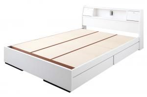 スーパSALE10倍＆4時間限定10％OFF 照明・コンセント付き収納ベッド ベッドフレームのみ ダブル