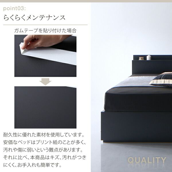スーパSALE10倍＆4時間限定10％OFF 棚・コンセント付き収納ベッド ベッドフレームのみ セミダブル