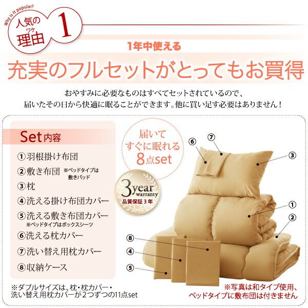 スーパSALE10倍＆4時間限定10％OFF MITAS寝具SELECT 布団セット 布団 シングル カバー付き 来客用 敷き布団 掛け布団 枕 布団カバー 敷布団カバー 収納ケース 収納袋 セット 羽根布団 ふとん シングル8点セット(ベッドタイプまたは和タイプをお選びください）