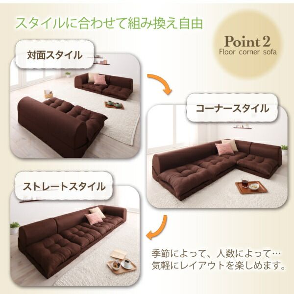 スーパSALE10倍＆4時間限定10％OFF フロアコーナーソファ ソファ2点セット 2P+コーナー