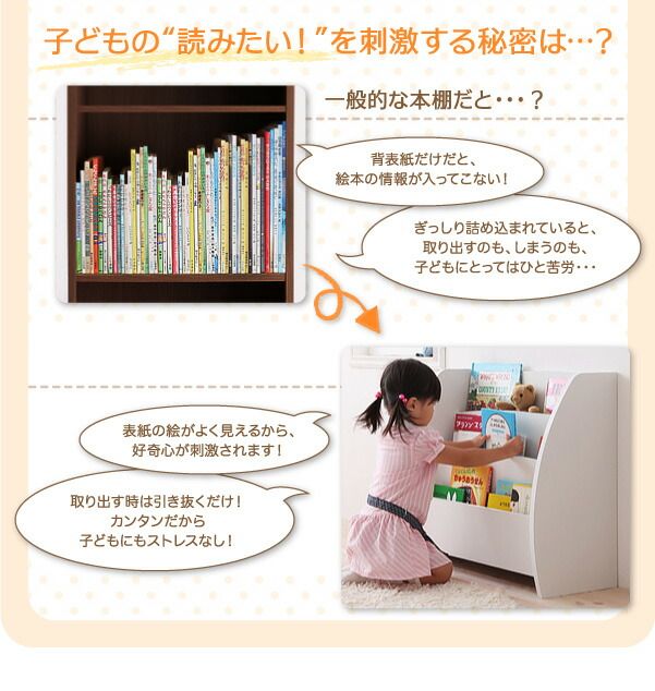 スーパSALE10倍＆4時間限定10％OFF 子供用収納 シンプルデザイン キッズ収納家具シリーズ CREA クレア 絵本ラック