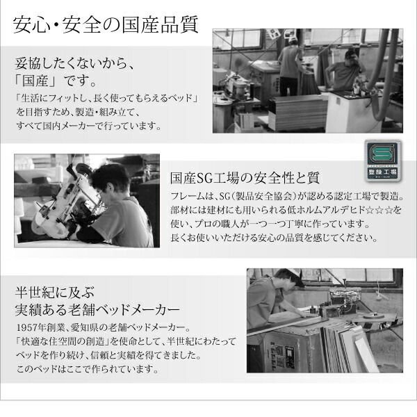 スーパSALE10倍＆4時間限定10％OFF モダンライト・コンセント付き国産フロアベッド ポケットコイルマットレス付き ワイドK230