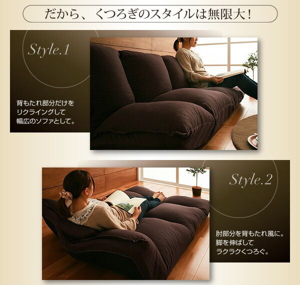 スーパSALE10倍＆4時間限定10％OFF フロアソファ フロアマルチソファ レザータイプ 2P