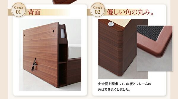 ベッド ベット 収納付きベッド マットレス付き 収納 収納付 跳ね上げベッド 深型 コンセント付 大容量 宮付き 照明 おしゃれ お客様組立 マルチラススーパースプリングマットレス付 セミシングル 深さラージ