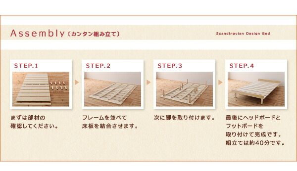 スーパSALE10倍＆4時間限定10％OFF ショート丈北欧デザインベッド スタンダードポケットコイルマットレス付き ステージ セミシングル フレーム幅100 ショート丈