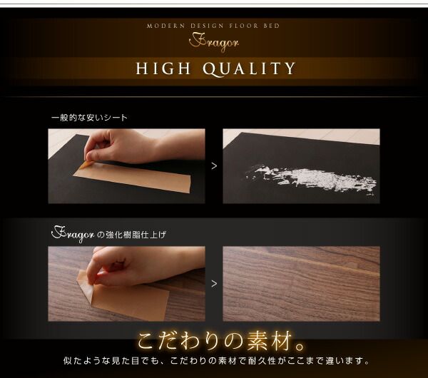 スーパSALE10倍＆4時間限定10％OFF 照明&隠し収納付き/モダンデザインフロアベッド プレミアムポケットコイルマットレス付き セミダブル