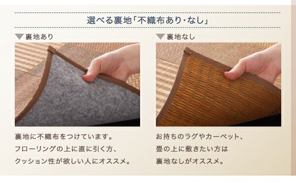 スーパSALE10倍＆4時間限定10％OFF 自然素材ラグ 純国産京刺子柄い草ラグ 不織布なし 191×191cm