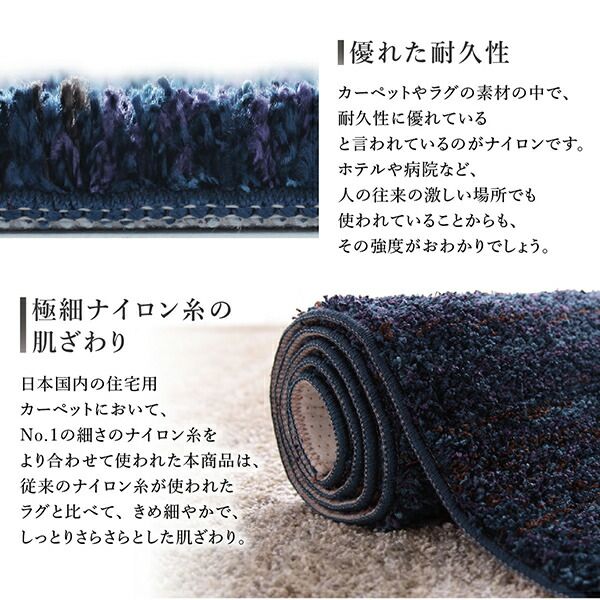 スーパSALE10倍＆4時間限定10％OFF ラグ グラデーションミックスシャギーラグ 200×200cm
