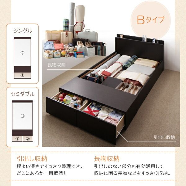 スーパSALE10倍＆4時間限定10％OFF 連結ファミリー収納ベッド スタンダードポケットコイルマットレス付き A+Bタイプ ワイドK240(SD×2)