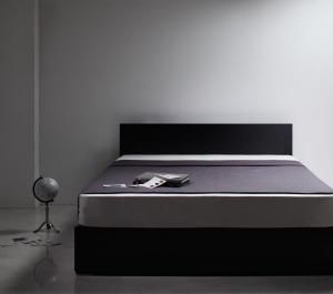 スーパSALE10倍＆4時間限定10％OFF シンプルモダンデザイン・収納ベッド 国産カバーポケットコイルマットレス付き セミダブル