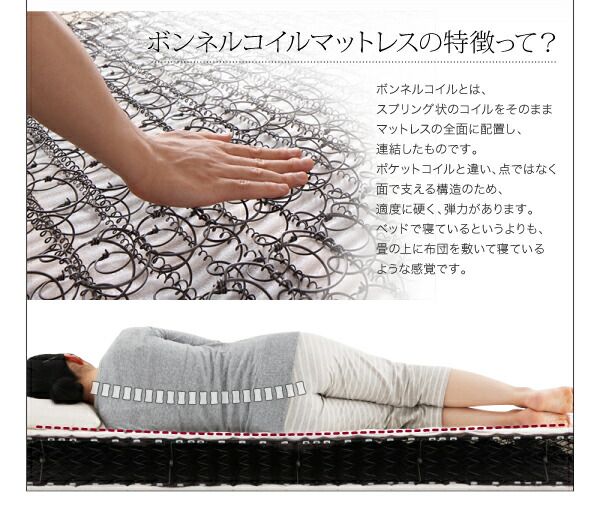 スーパSALE10倍＆4時間限定10％OFF モノトーンバイカラーデザイン棚・コンセント付きフロアベッド マルチラススーパースプリングマットレス付き ダブル