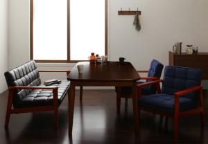 スーパSALE10倍＆4時間限定10％OFF ダイニングセット（テーブル&ソファ） ソファ&ダイニングセット 4人 4点セット(テーブル+2Pソファ1脚+1Pソファ2脚) W160