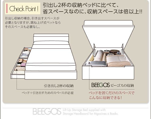 スーパSALE10倍＆4時間限定10％OFF お客様組立 収納ヘッドボード付ガス圧式跳ね上げ収納ベッド マルチラススーパースプリングマットレス付き 縦開き セミダブル 深さレギュラー