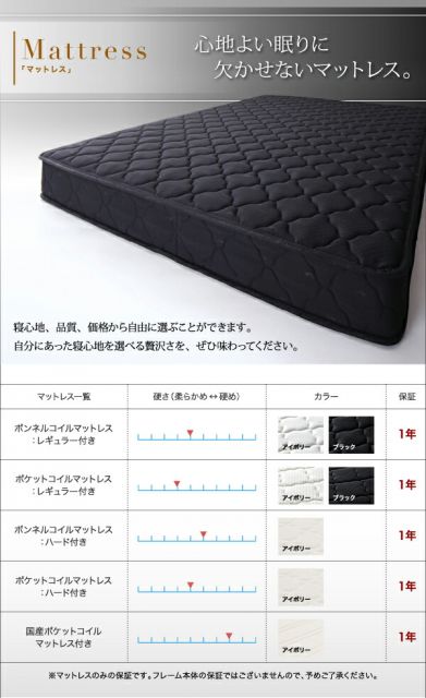 スーパSALE10倍＆4時間限定10％OFF 棚・照明・コンセント付き収納ベッド  マルチラススーパースプリングマットレス付き ダブル