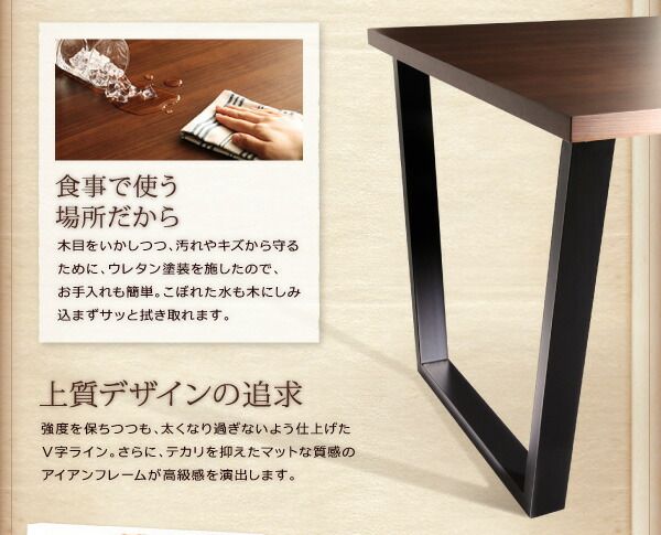 スーパSALE10倍＆4時間限定10％OFF ヴィンテージスタイル・リビングダイニングセット 3人 3点セット(テーブル+ソファ1脚+アームソファ1脚) 右アーム W120