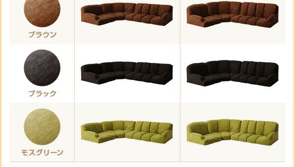スーパSALE10倍＆4時間限定10％OFF フロアソファ フロアコーナーソファ ハイタイプ 右コーナーセット 1P+2P+コーナー