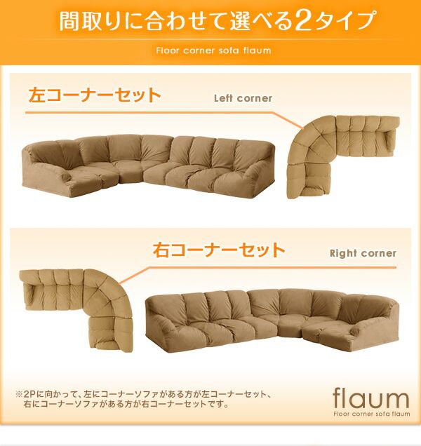 スーパSALE10倍＆4時間限定10％OFF フロアソファ フロアコーナーソファ ハイタイプ 左コーナーセット 1P+2P+コーナー